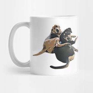 2 Dogs Chilling and hugging Together Mug